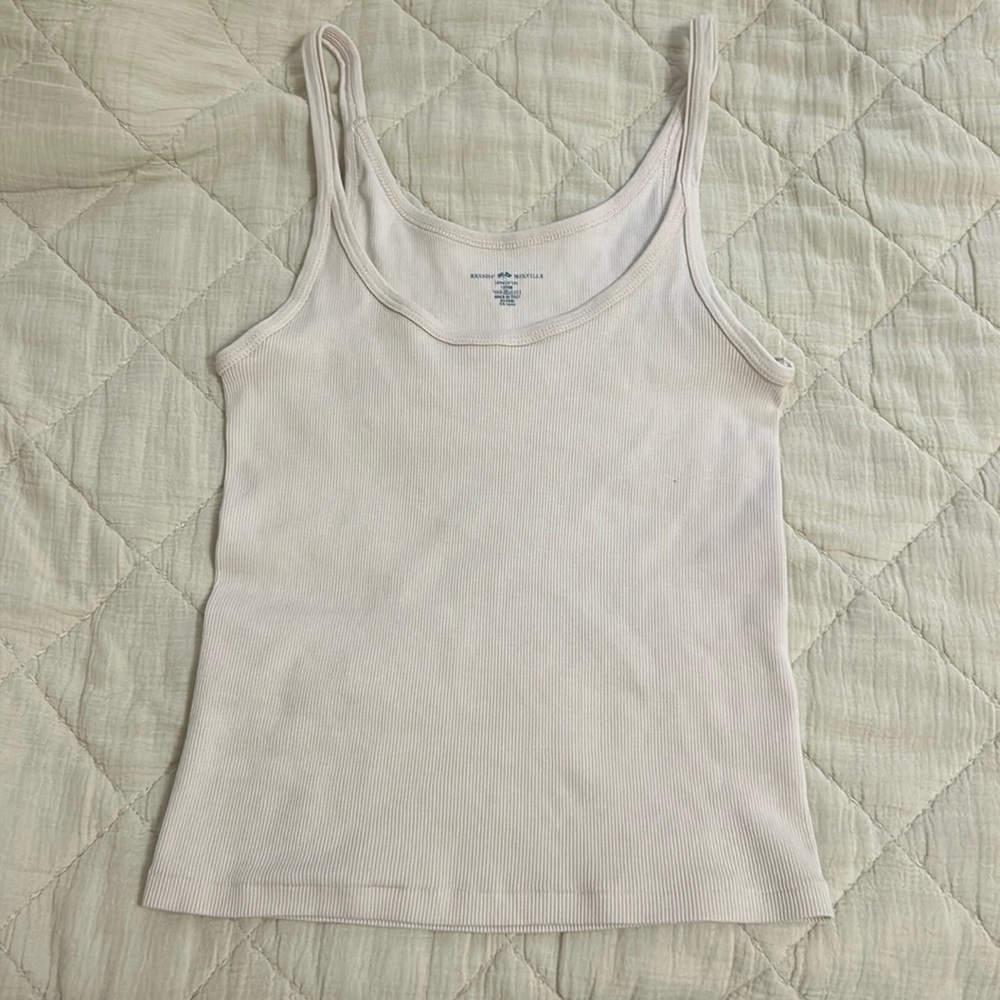 Brandy Melville light pink ribbed tank top